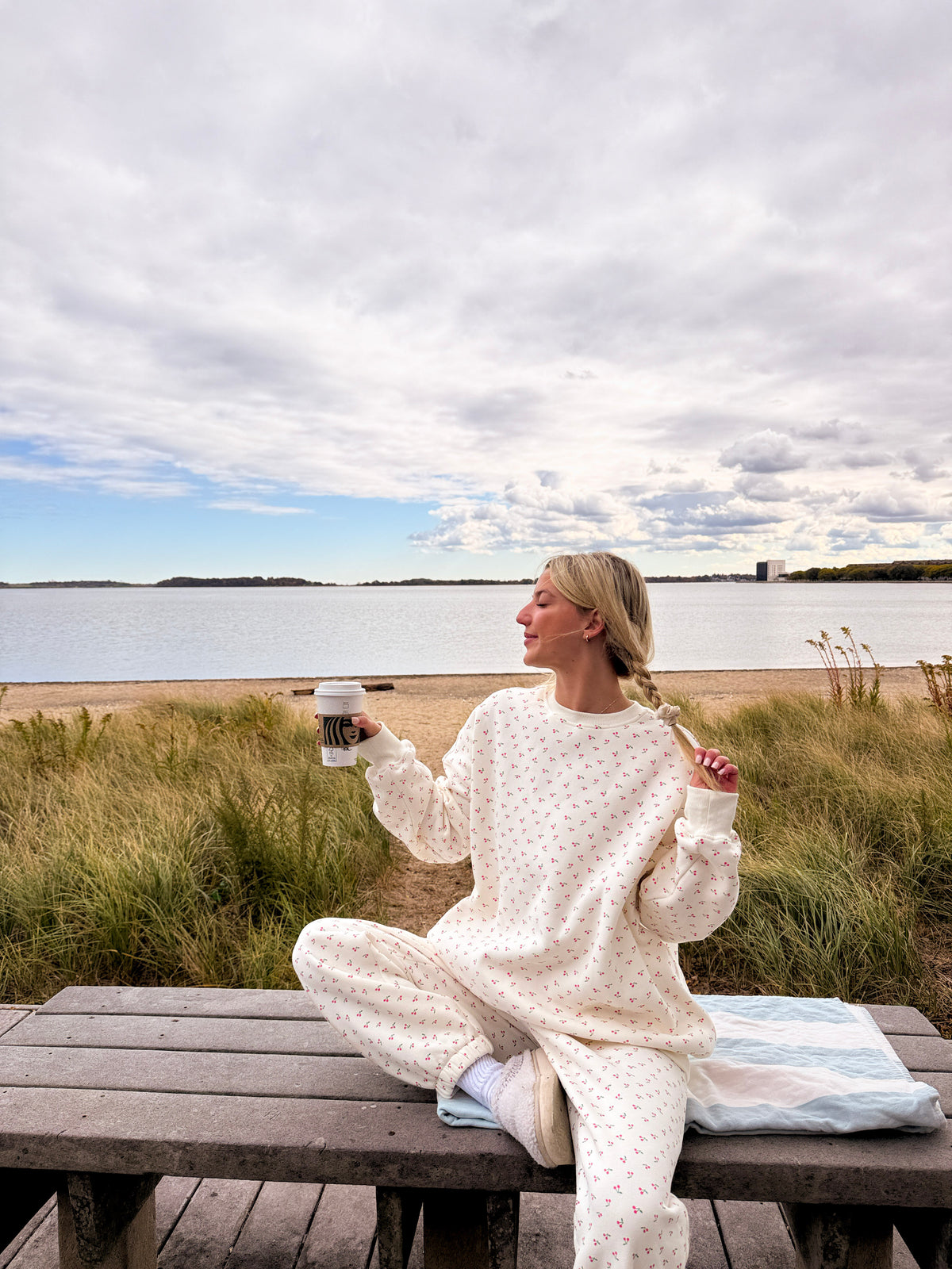 Blank Ivory Cherries All Over Sweatshirt