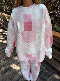 Margo Quilted Patchwork Crewneck Sweatshirt