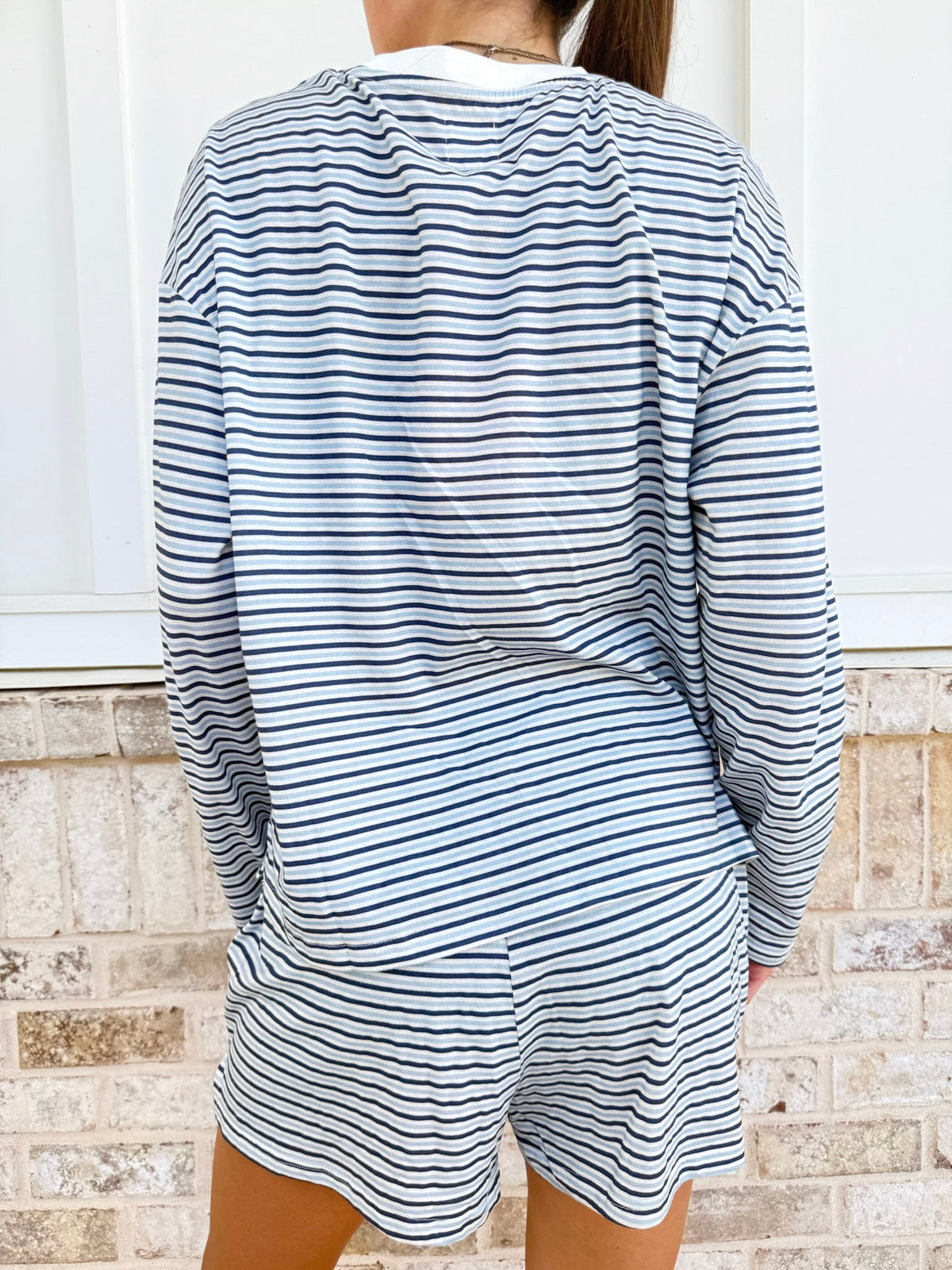 Ella Striped Oversized Loungewear Long Sleeve Top