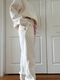 Blank Ivory Cherries All Over Jogger Sweatpants