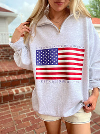 All American Flag 1/4 Zip