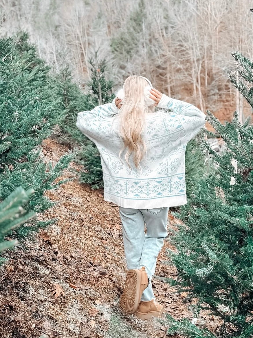 Home For Christmas Snowflake Oversized Sweater