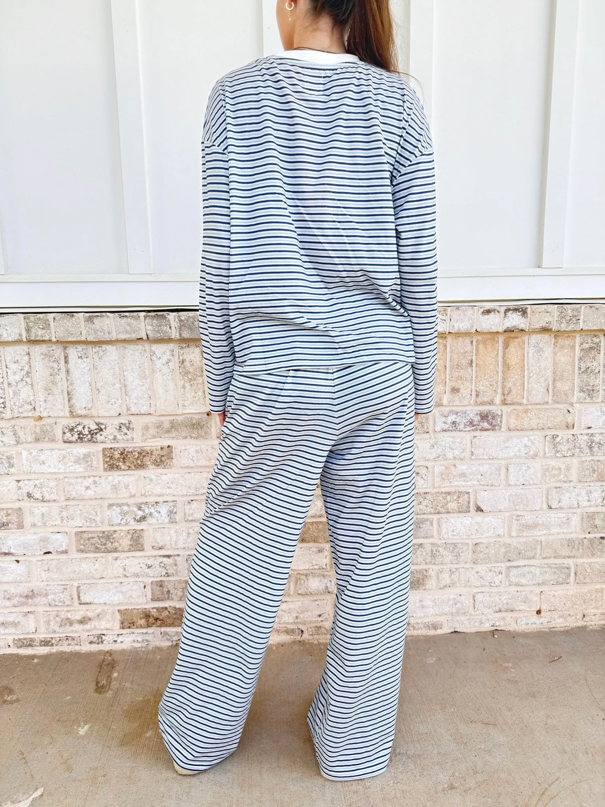 Ella Striped Oversized Loungewear Long Sleeve Top