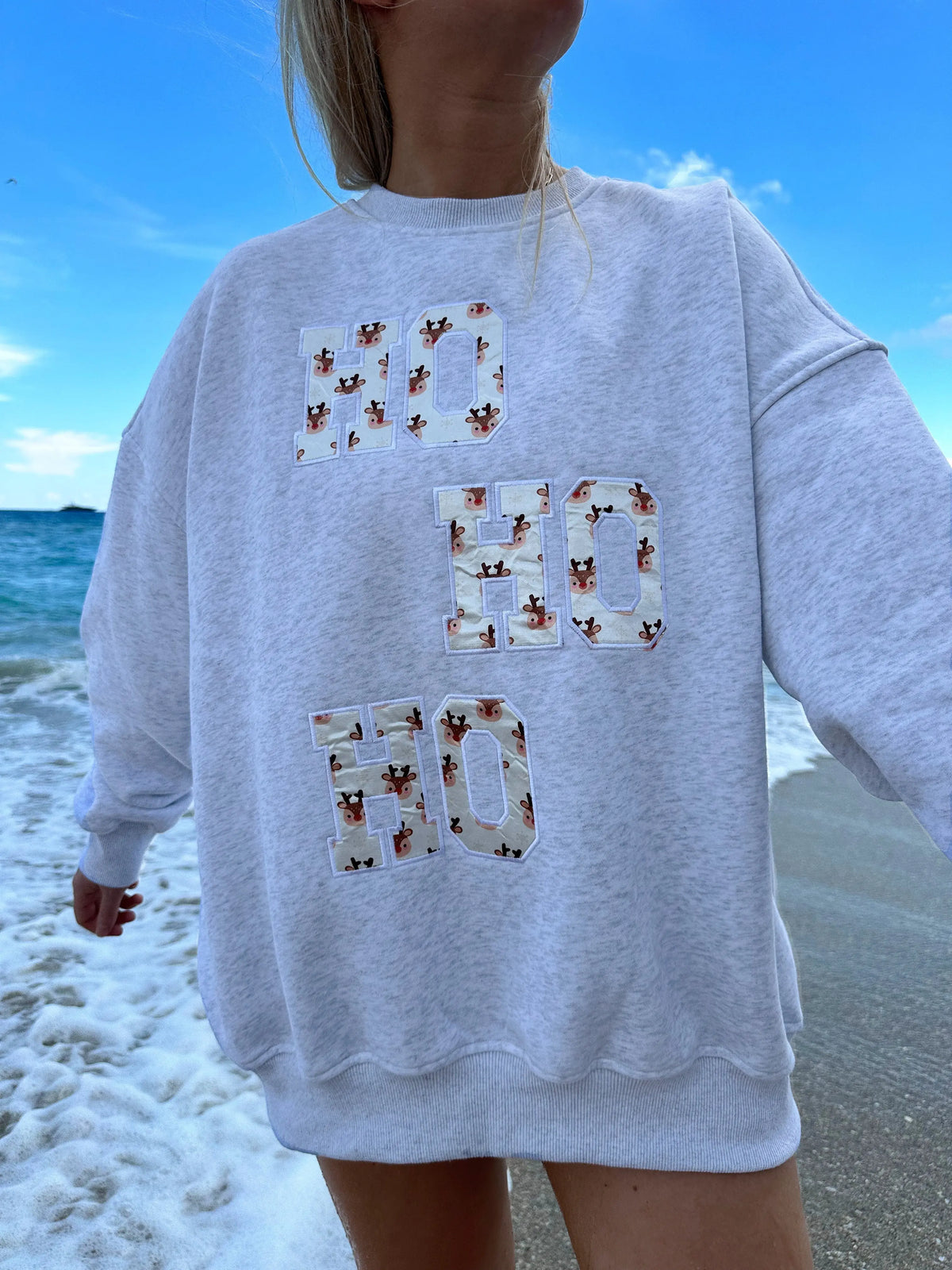 Pearl Grey Reindeer Sweatshirt
