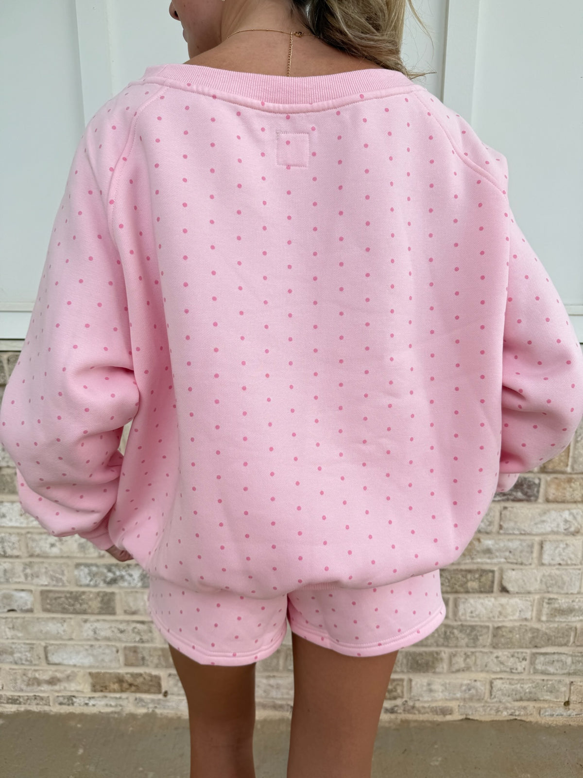 Polka Dot Off The Shoulder Sweatshirts