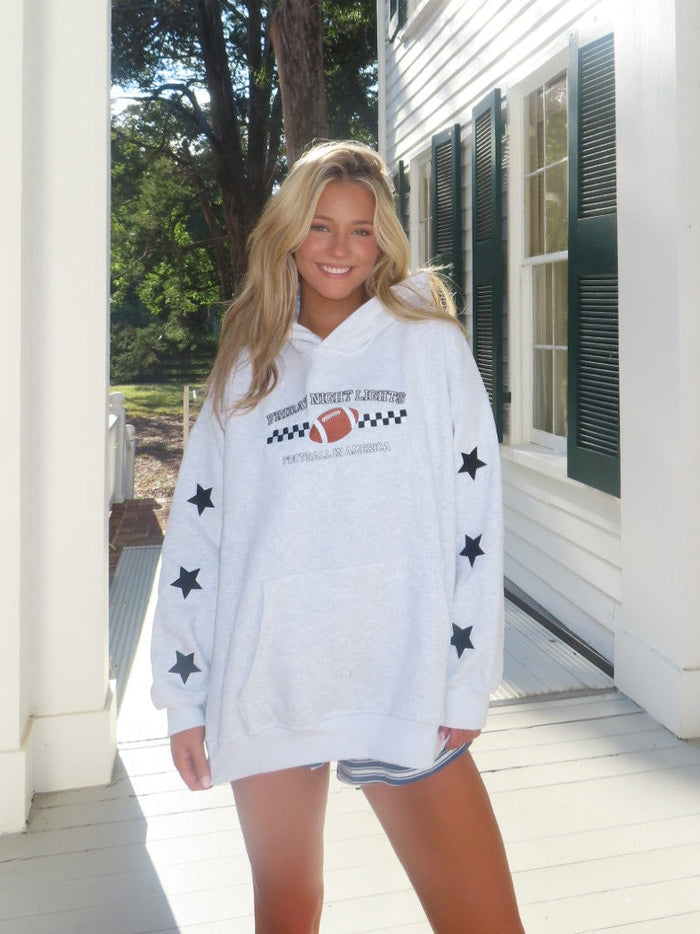 Friday Night Lights Game Day Football Embroider Hoodie