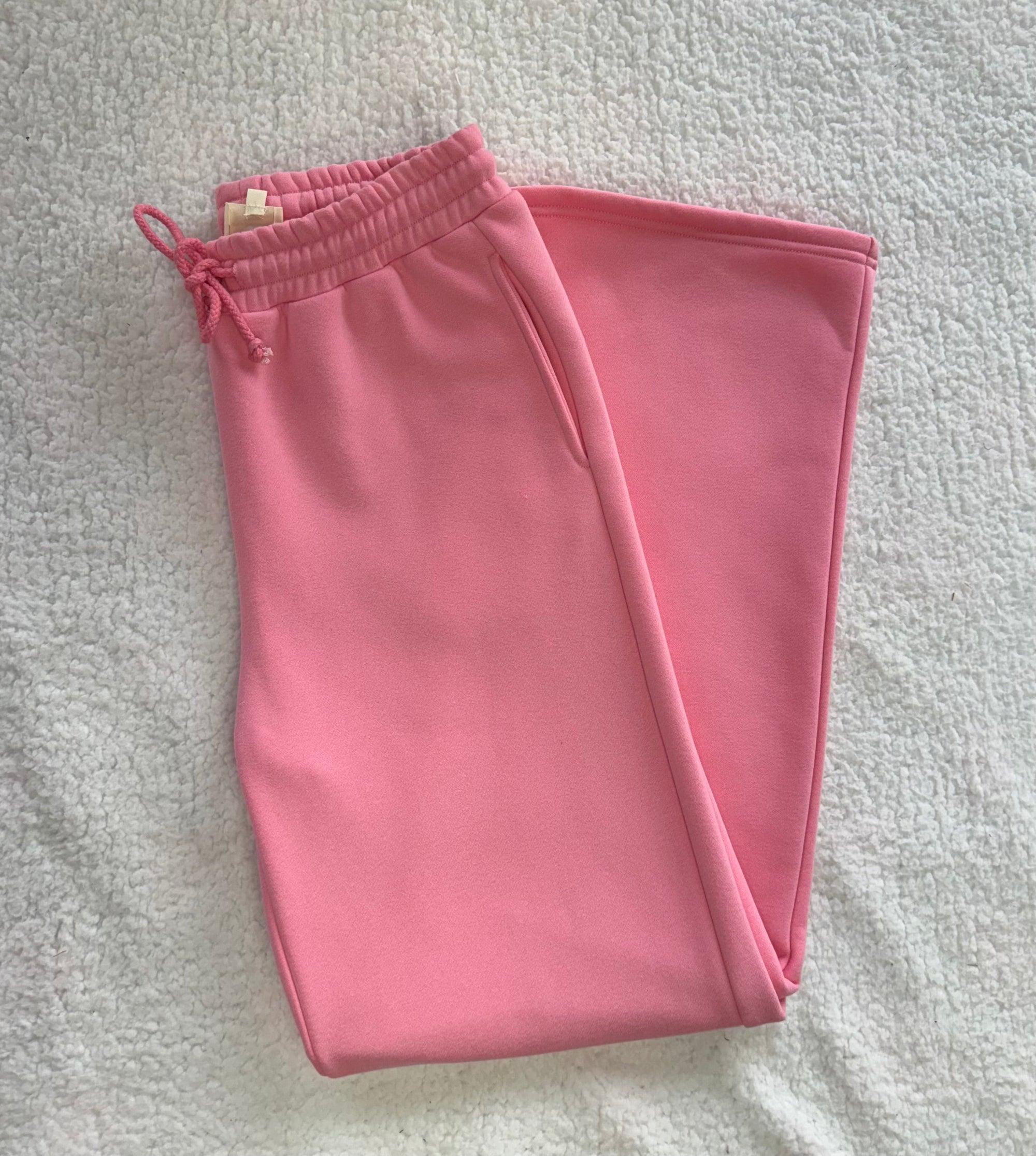 Rose Pink Basic Blank Flare Sweatpants