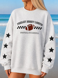 Friday Night Lights Game Day Football Embroider Sweatshirt
