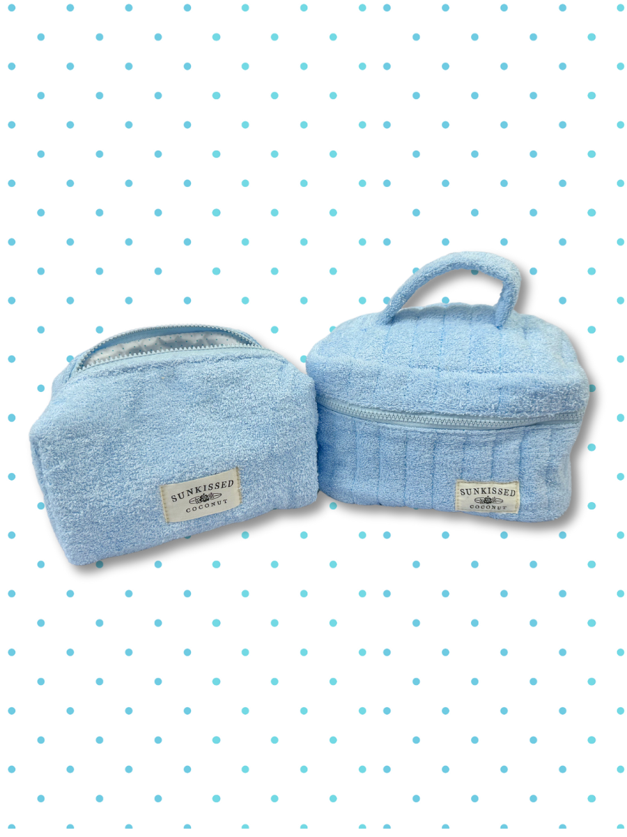 Blue Polka Dot Handmade Makeup Bag