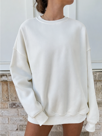 Ivory Basic Blank Sweatshirt