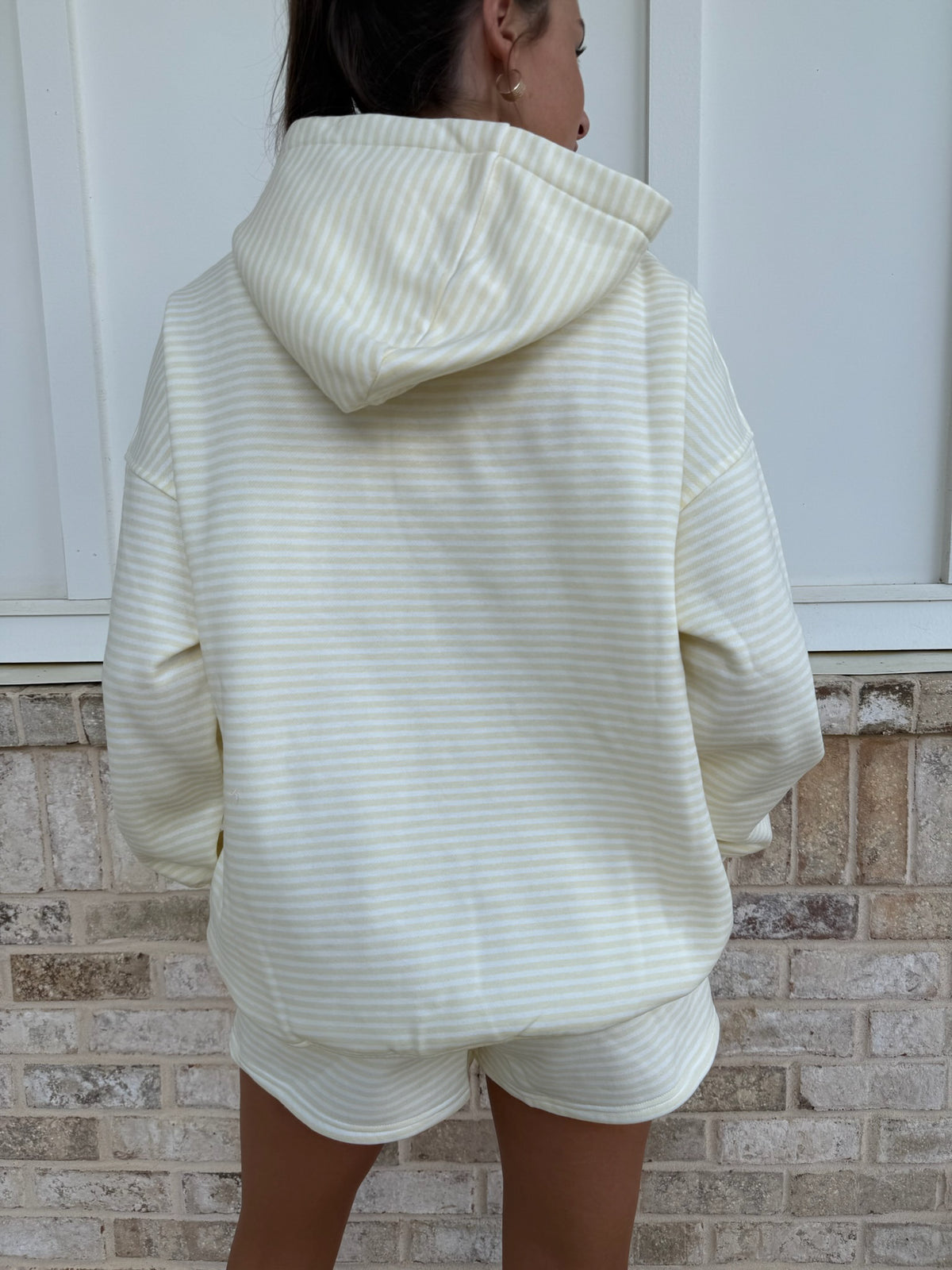 Baby Yellow and White Big Striped Hoodie