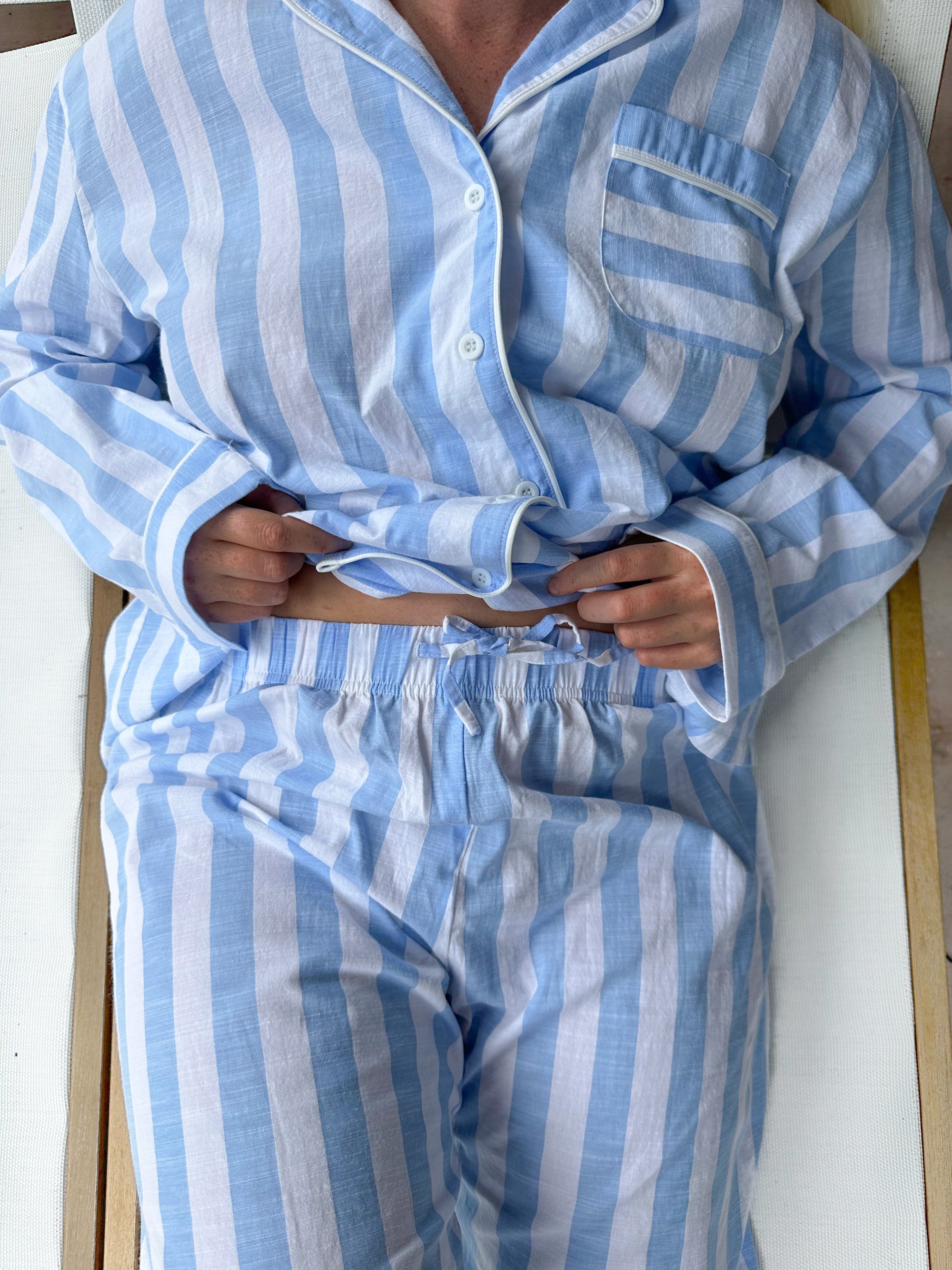 A Day In Greece Striped Pajama Top