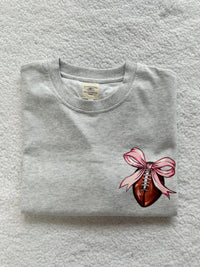Game Day Coquette Bow Football Embroider Tee