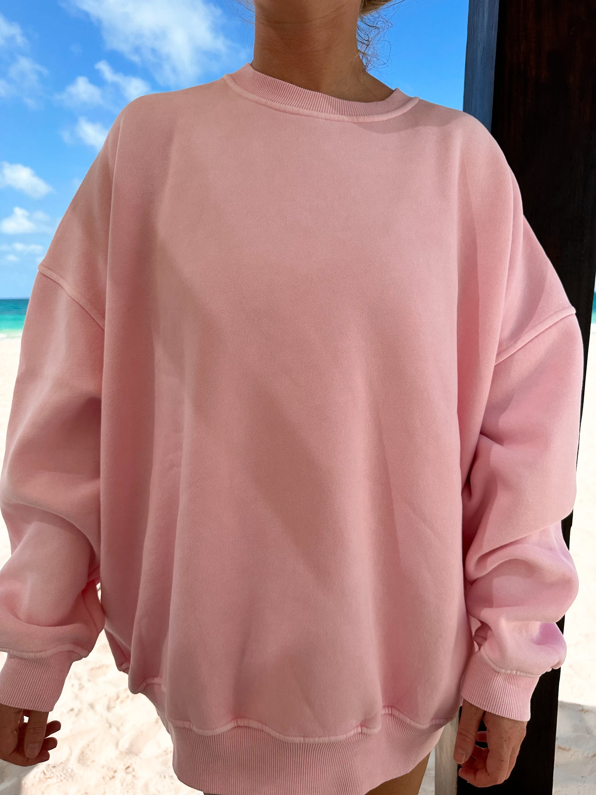 Vintage Pink Washed Basic Blank Sweatshirt