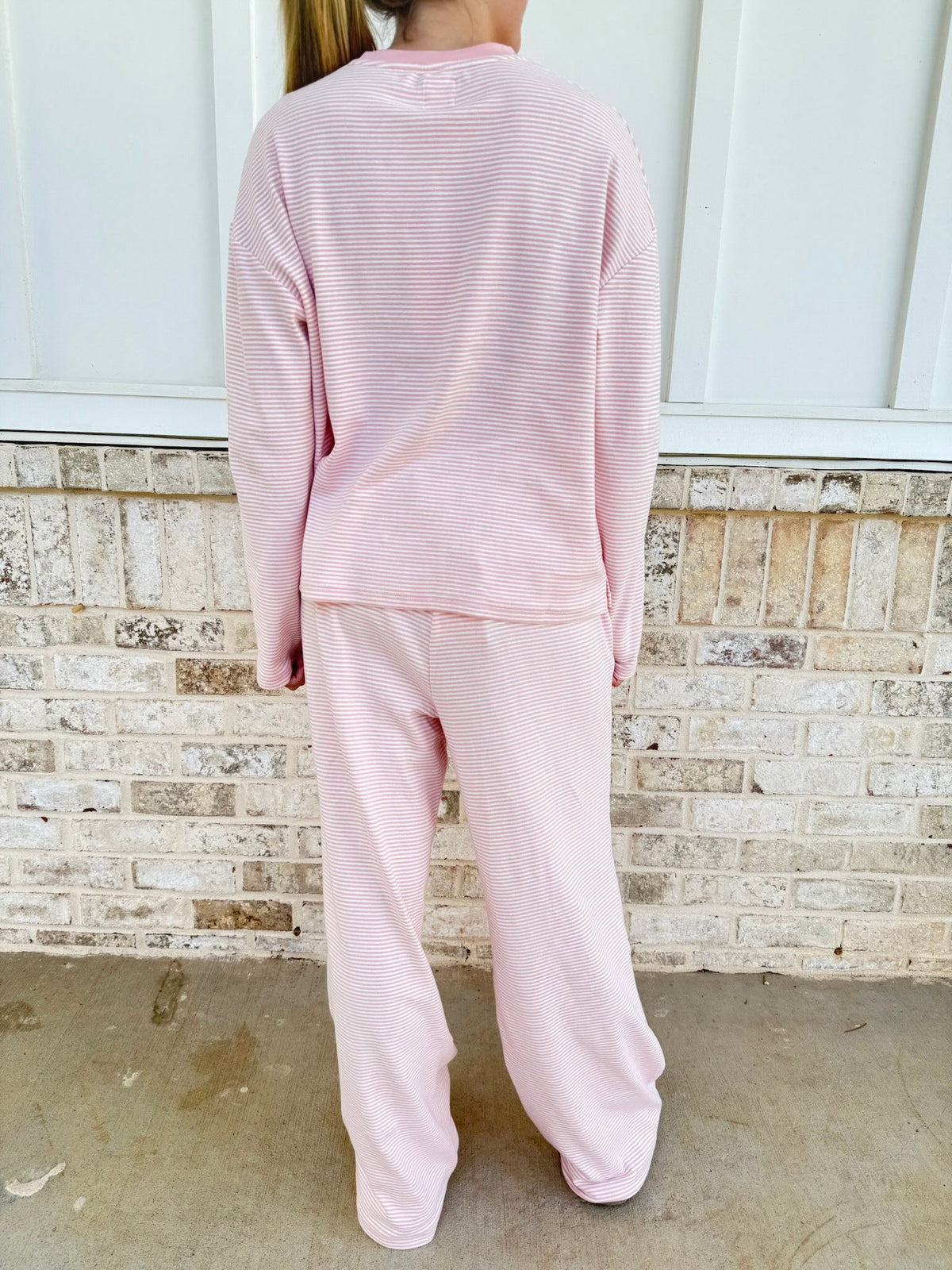 Ella Striped Oversized Loungewear Long Sleeve Top