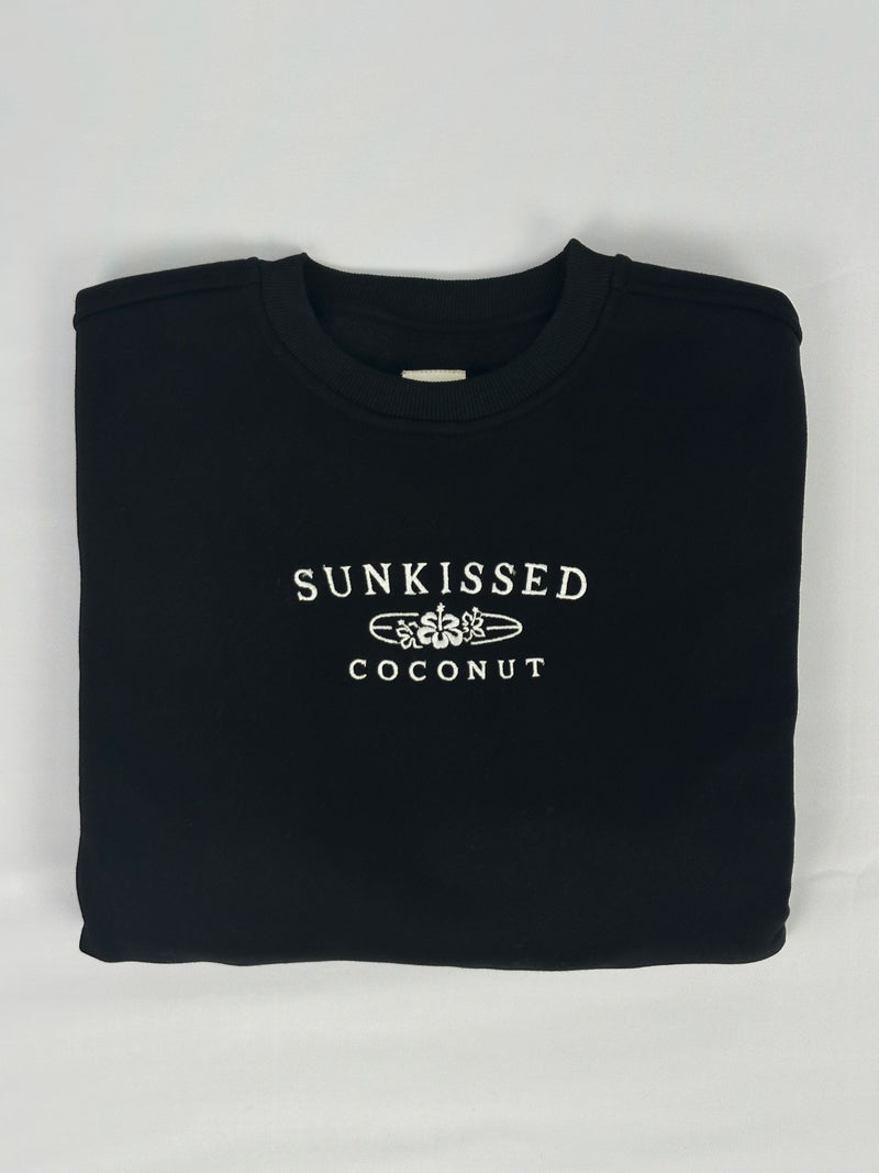 Black Sunkissedcoconut Logo Embroider Sweatshirt