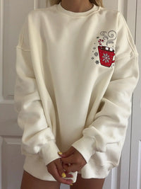 Hot Chocolate Recipe Christmas Embroider Sweatshirt