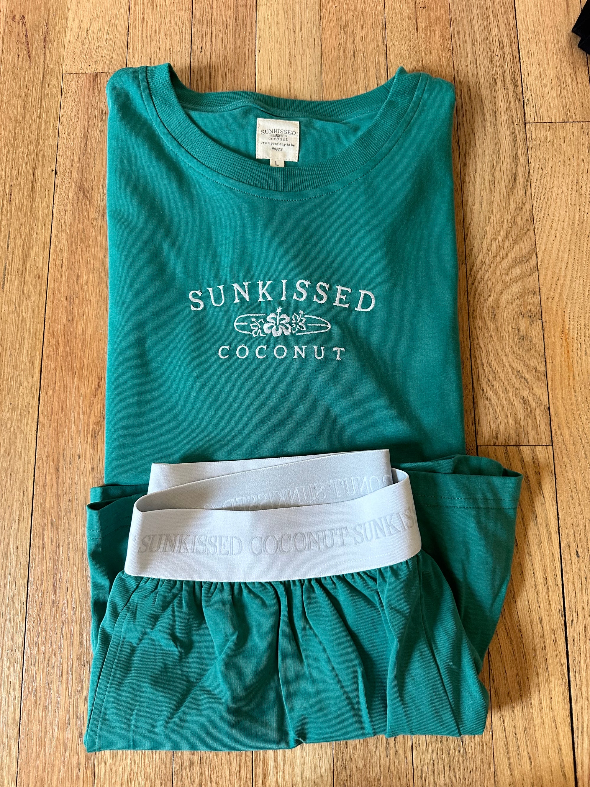 Bubbly Green Basic Watercolor Shorts