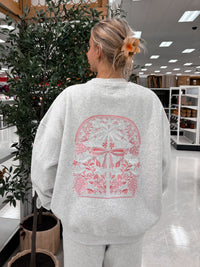 Pearl Grey Tropical Palms Sweatshirt