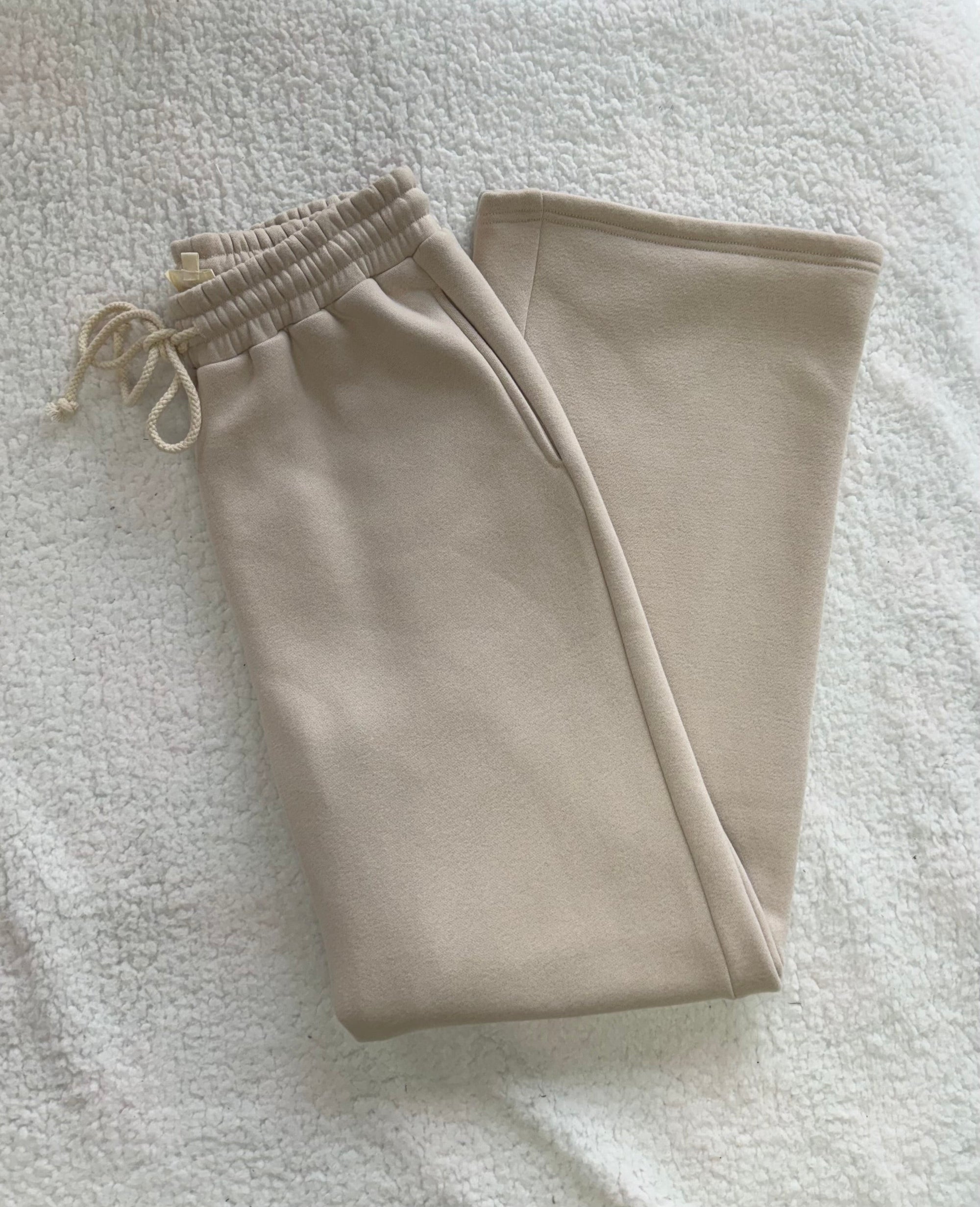 Sandstone Basic Blank Flare Sweatpants