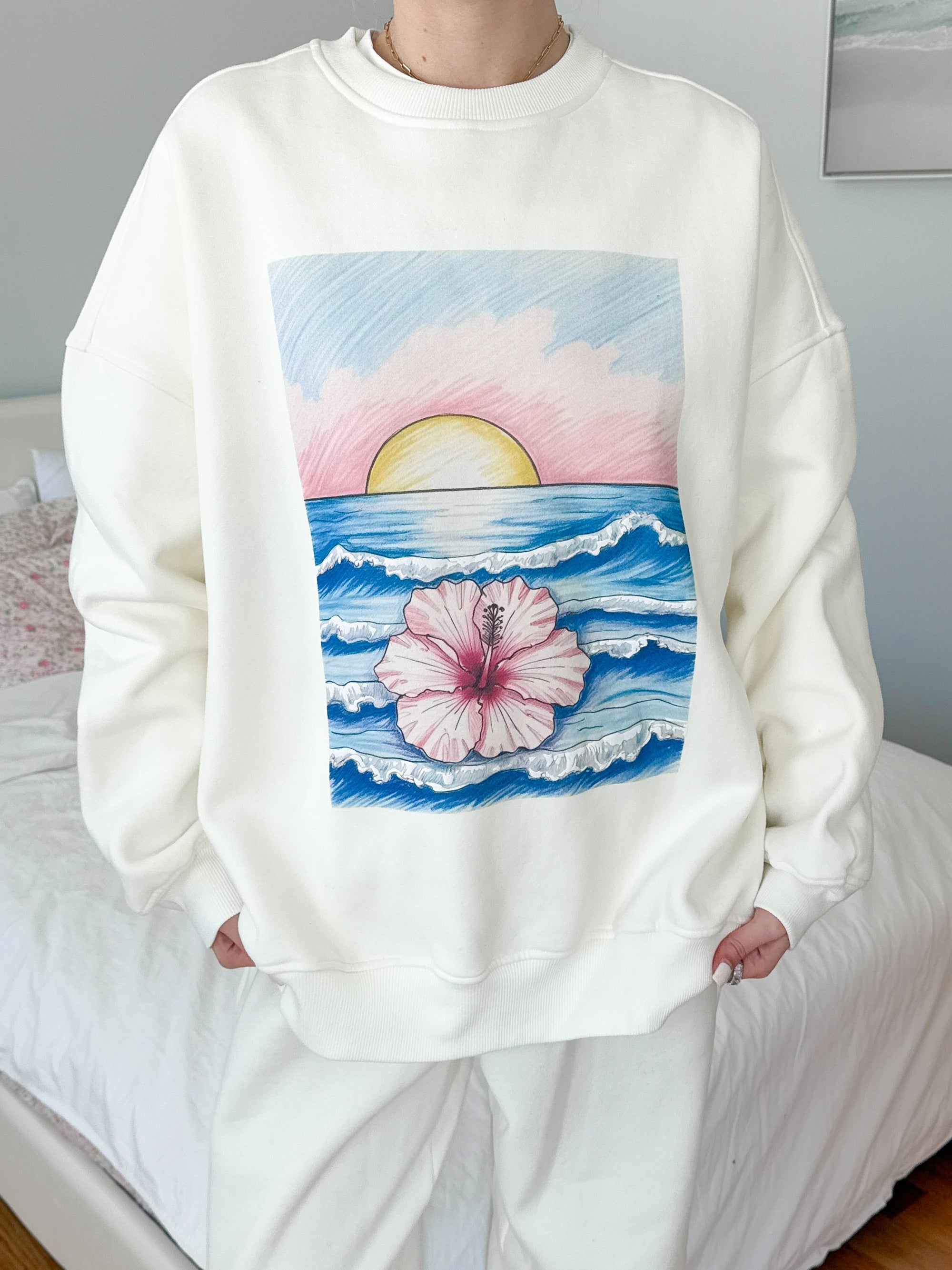 Ivory Ocean Sunset Dreams Sweatshirt