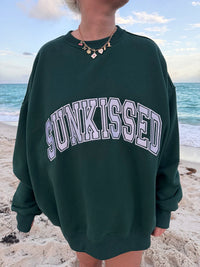 Sunkissed Collegiate Embroider Oversized Crewneck Sweatshirt
