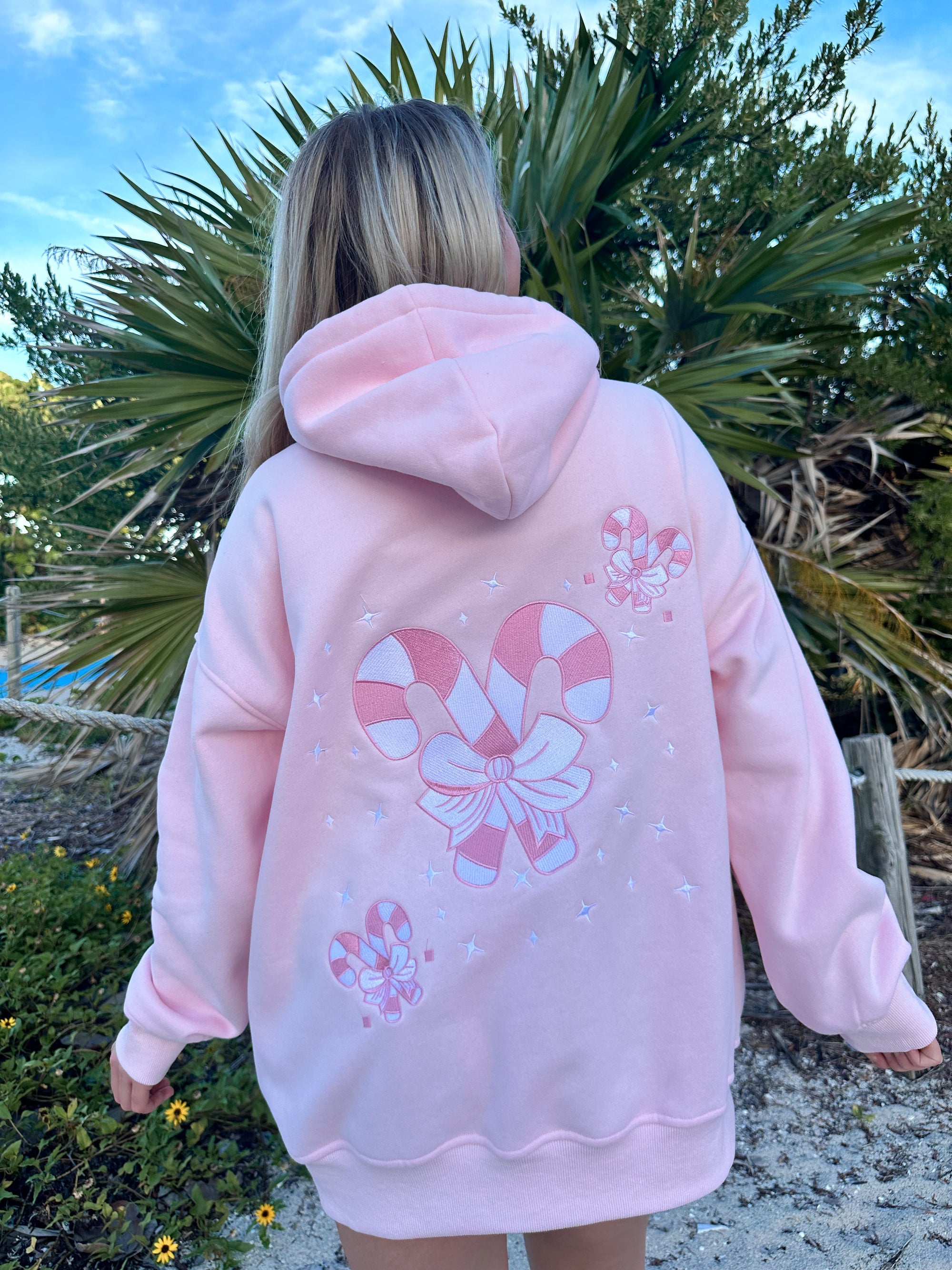 Light Pink Candy Cane Wonderland Hoodie