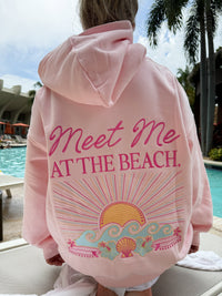 Meet Me At The Beach Sunset Embroidered Hoodie
