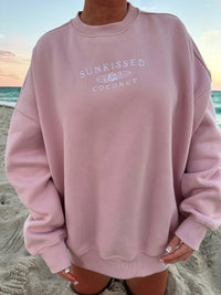 Sunkissedcoconut Embroider Oversized Crewneck Sweatshirt
