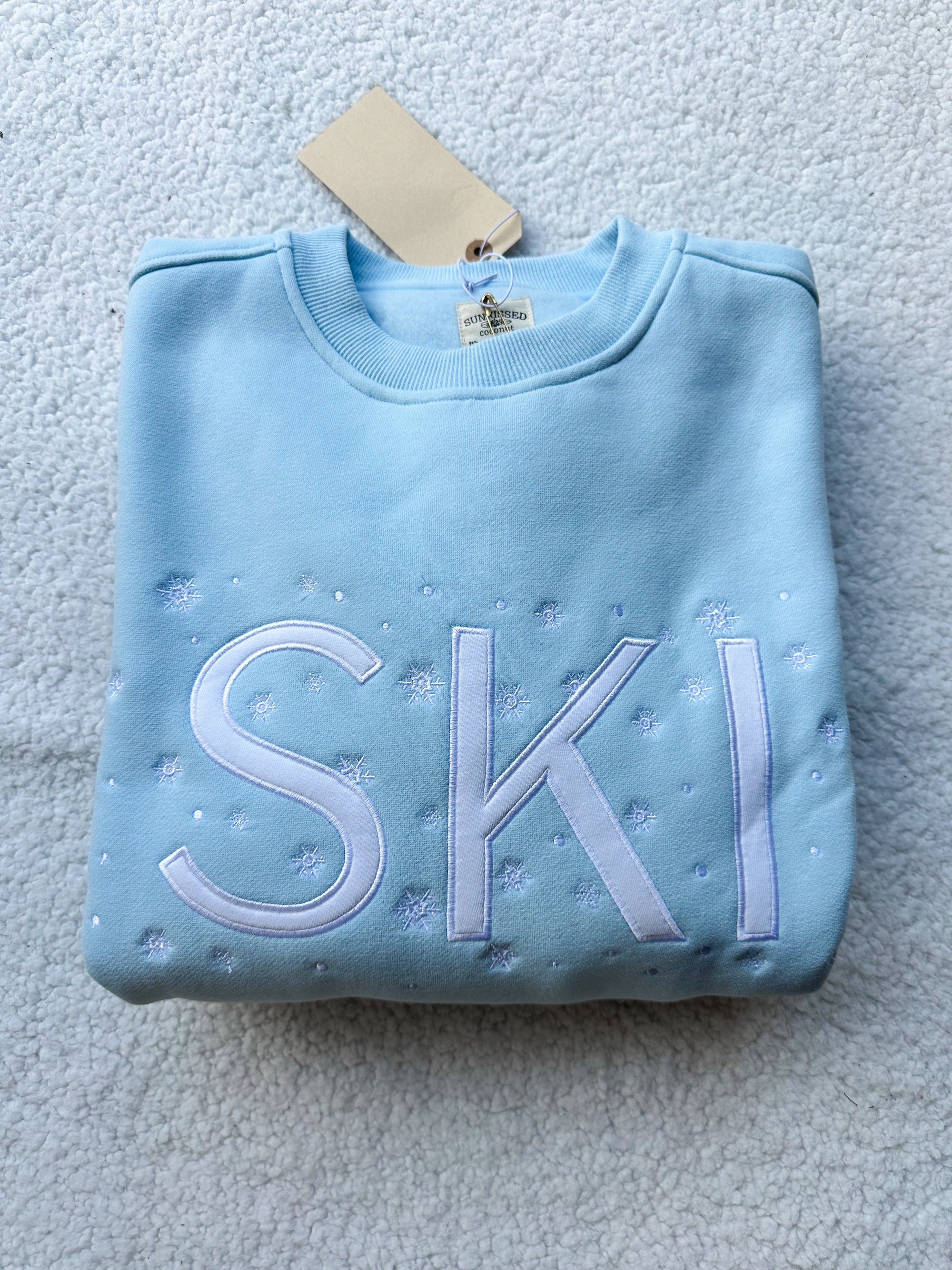 Icy Blue Ski Snowflake Sweatshirt