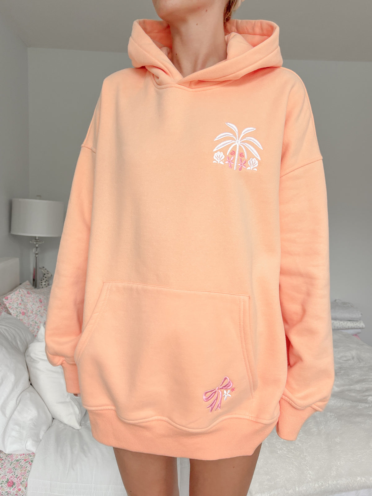 Sherbet Orange Tropical Palms Hoodie
