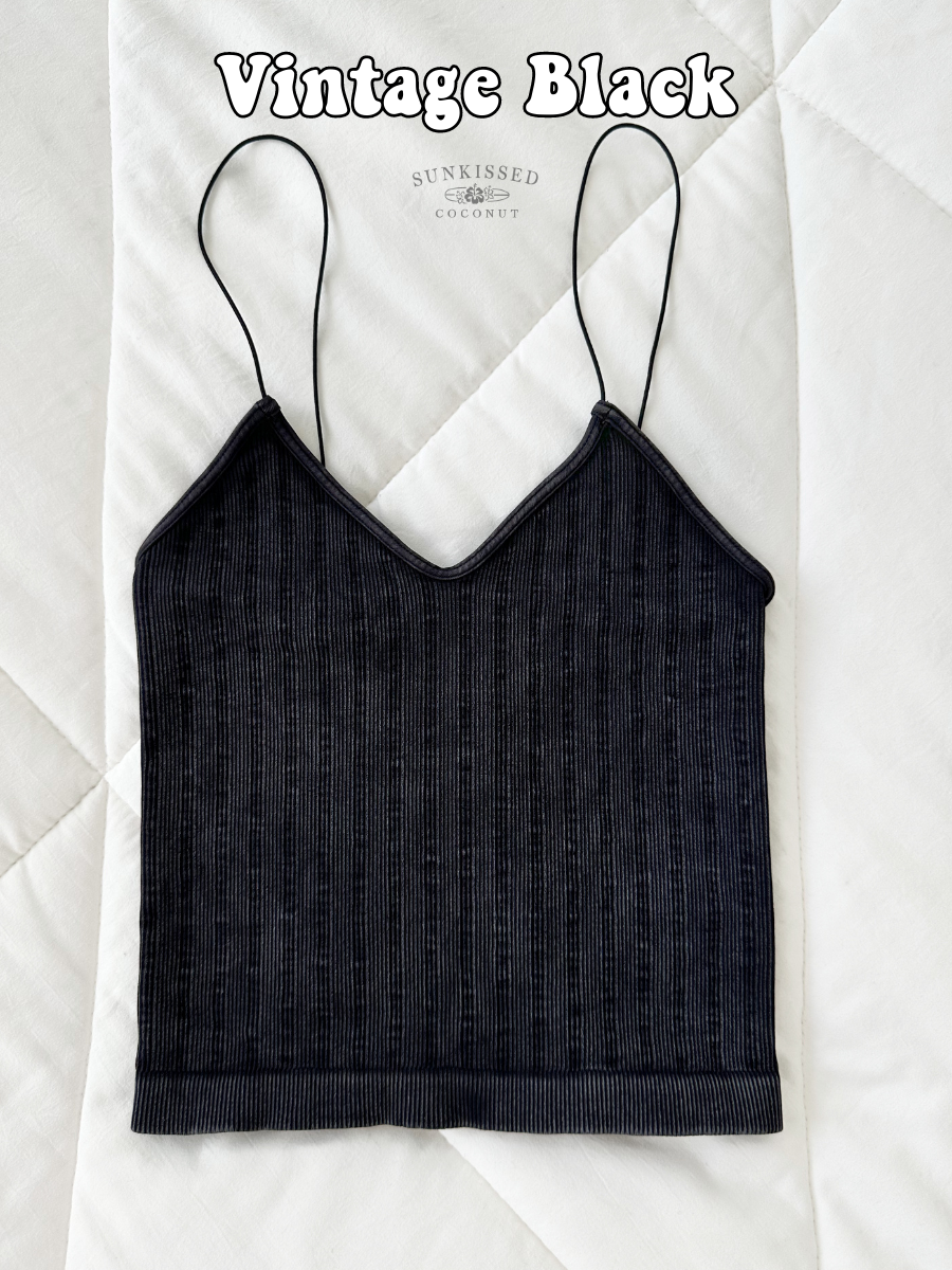 NEUTRAL VINTAGE RIBBED SEAMLESS TANKTOPS - Sunkissedcoconut
