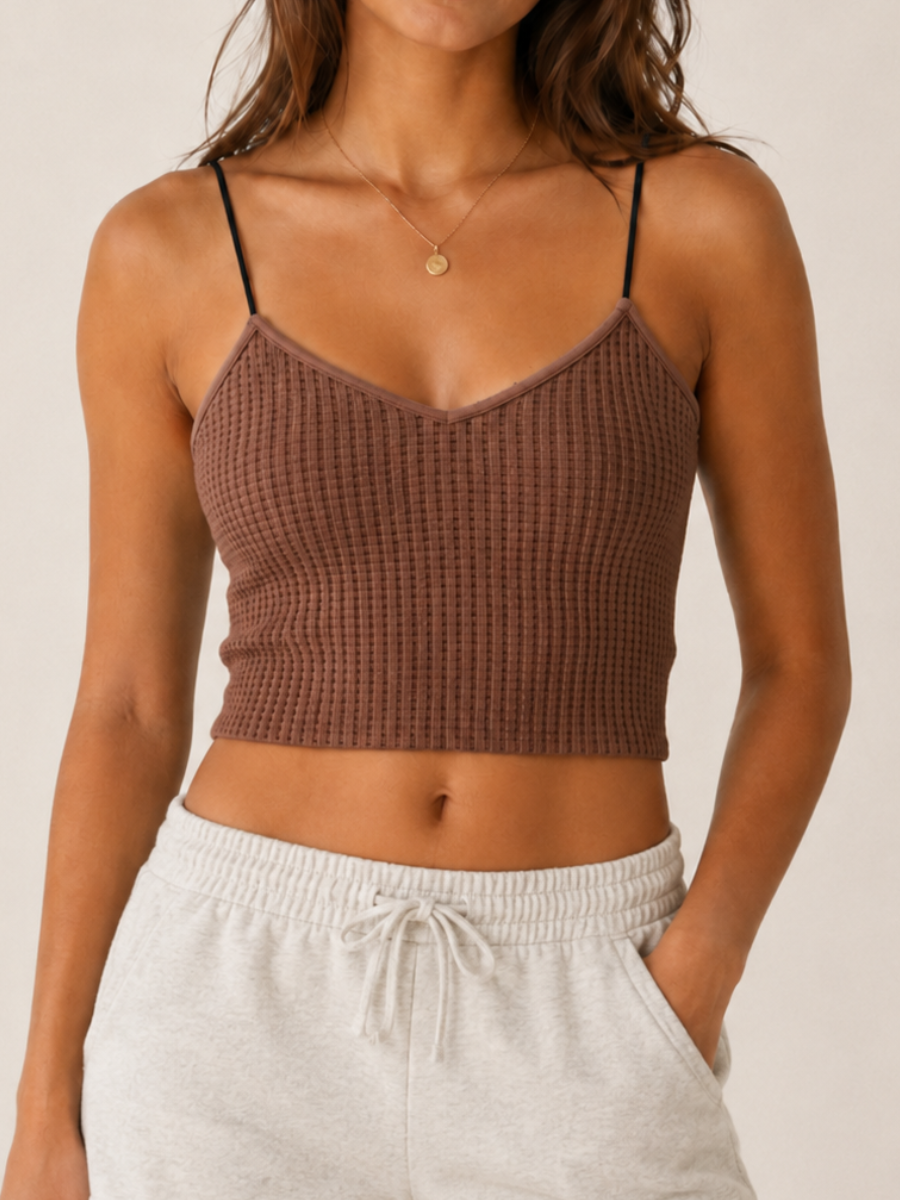 Neutral Waffle Seamless Nikibiki Camis