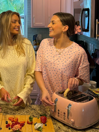 Light Pink Lilo Blue Floral Short Sleeve Pajama Top