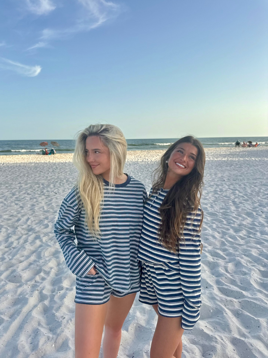 Striped Knit Loungewear Shorts