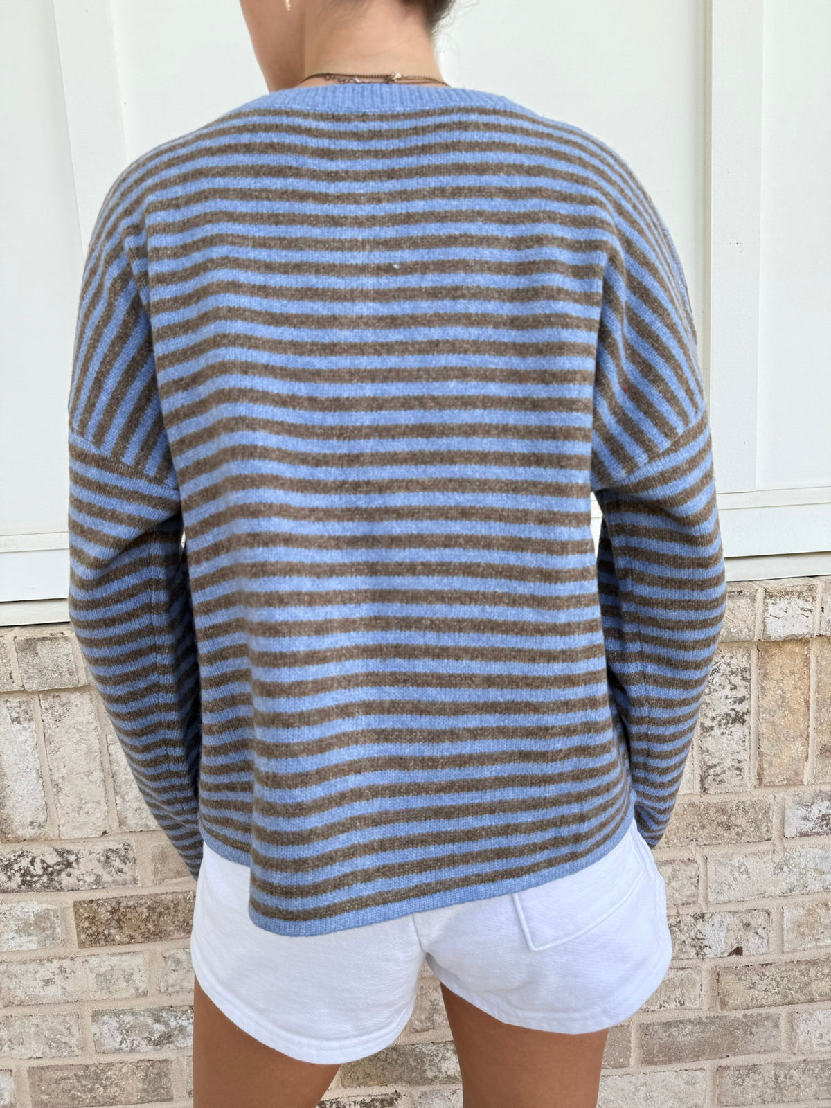 Striped Button-Up Cardigan