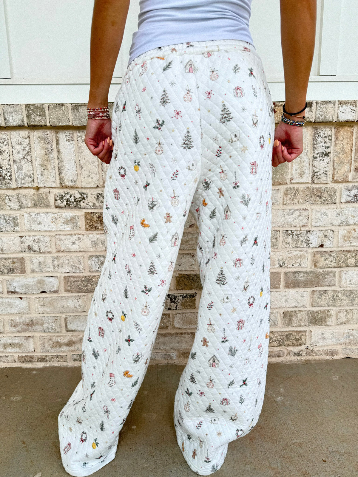 A Cottage Christmas Icons Quilted Flare Sweatpants