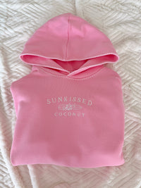 Cotton Candy Stitched Sunkissedcoconut Logo Hoodie 100% Cotton