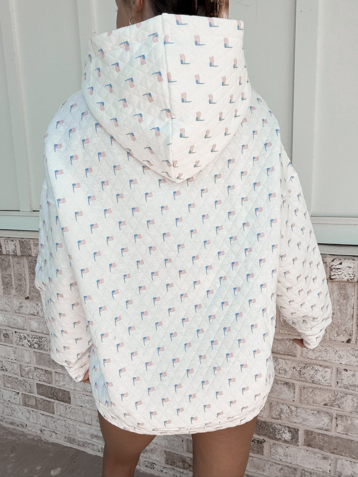 American Flag Quilted Hoodie