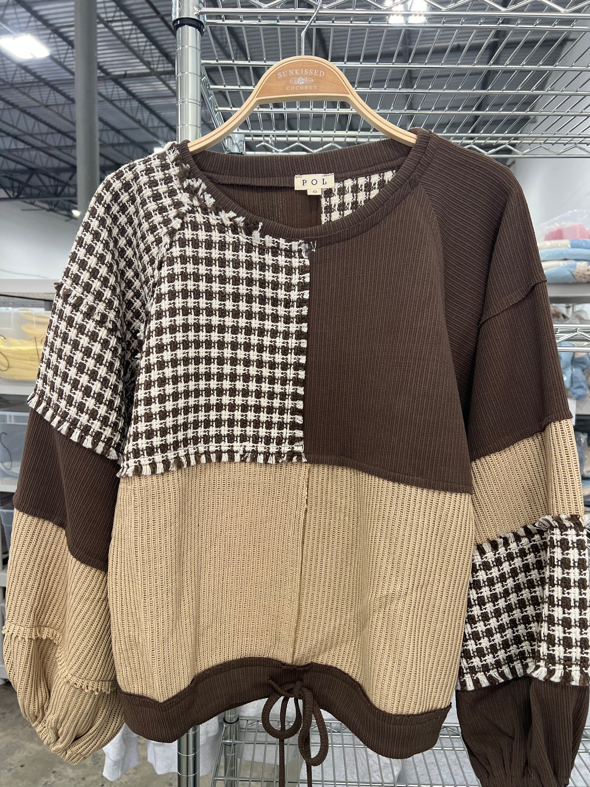 Panel Pullover Sweater