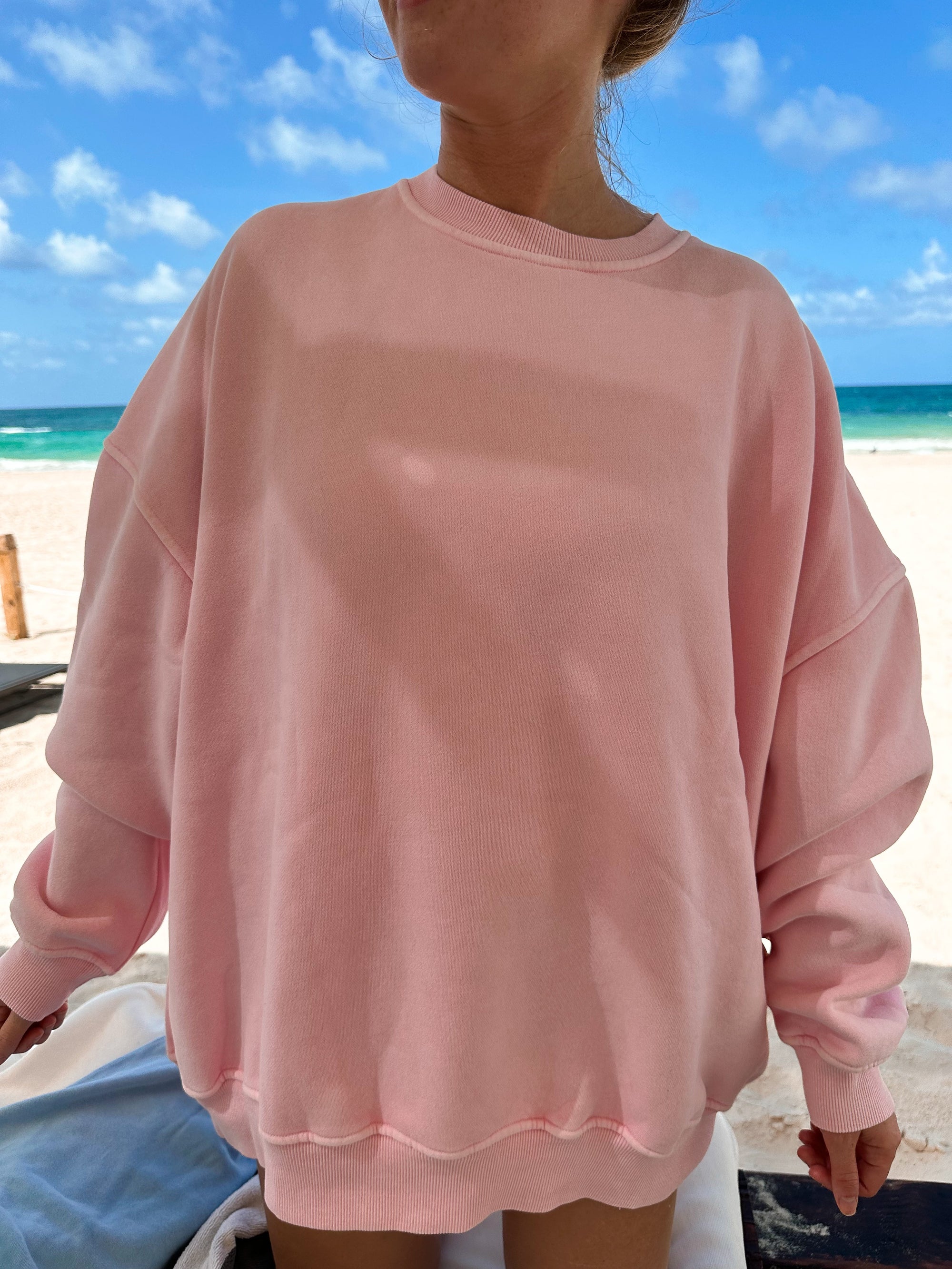 Vintage Pink Washed Basic Blank Sweatshirt