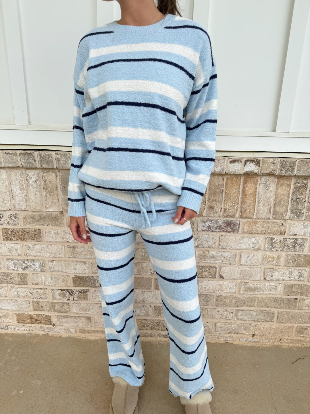 Cool Blue Fuzzy Soft Loungewear Set