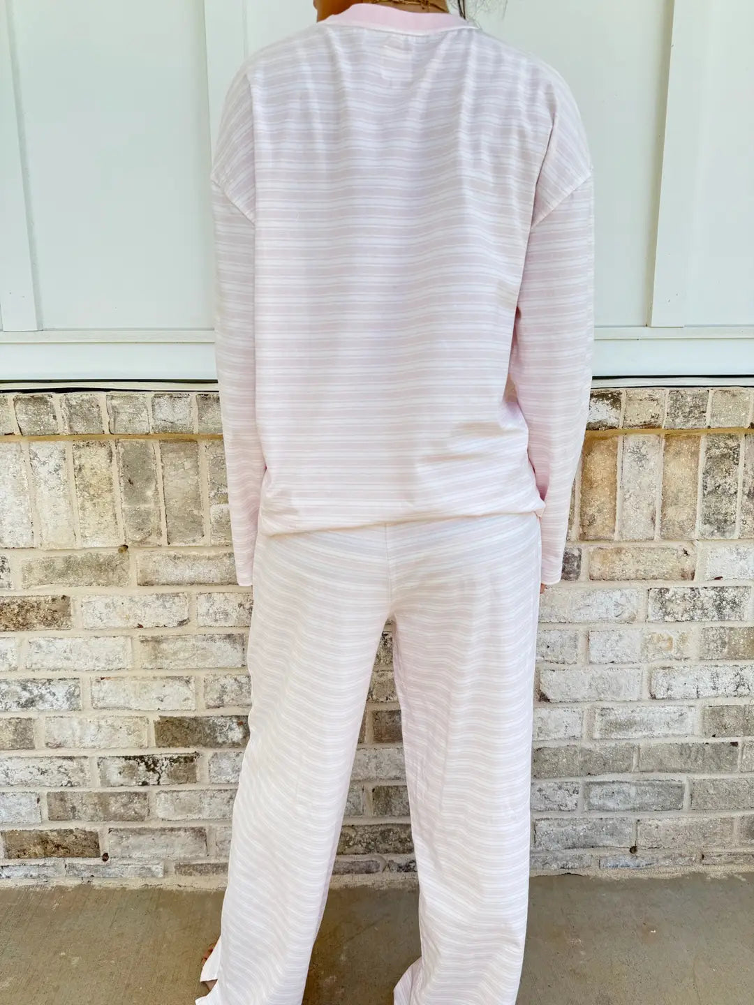 Soft Pink Billie Striped Loungewear Pants