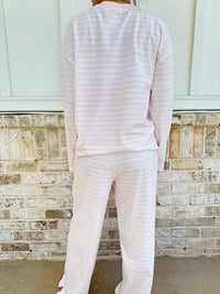 Soft Pink Billie Striped Loungewear Pants