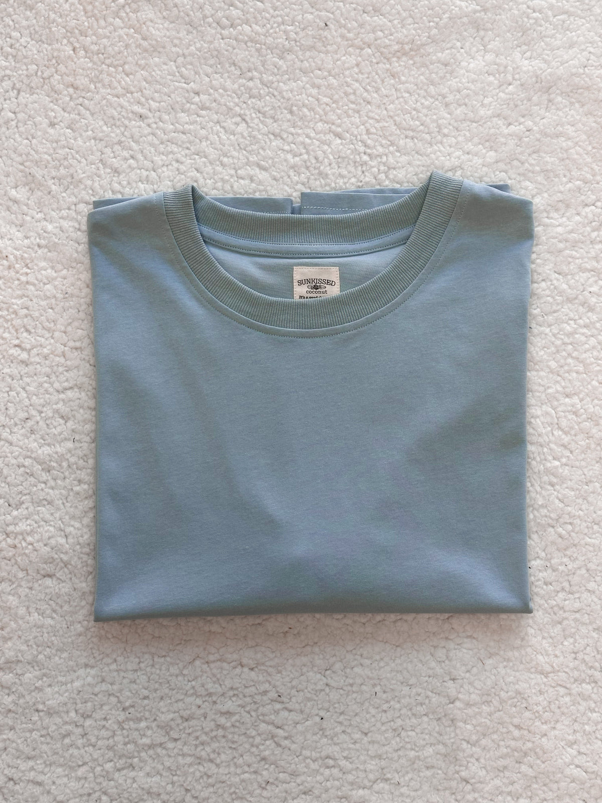 Coastal Blue Basic Blank Slightly Cropped Tee