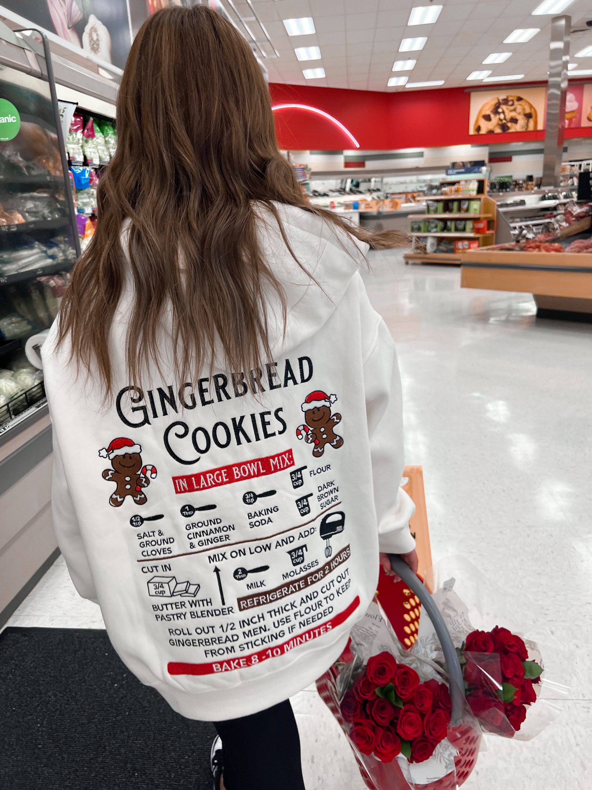 Ivory Gingerbread Recipe Christmas Embroider Hoodie