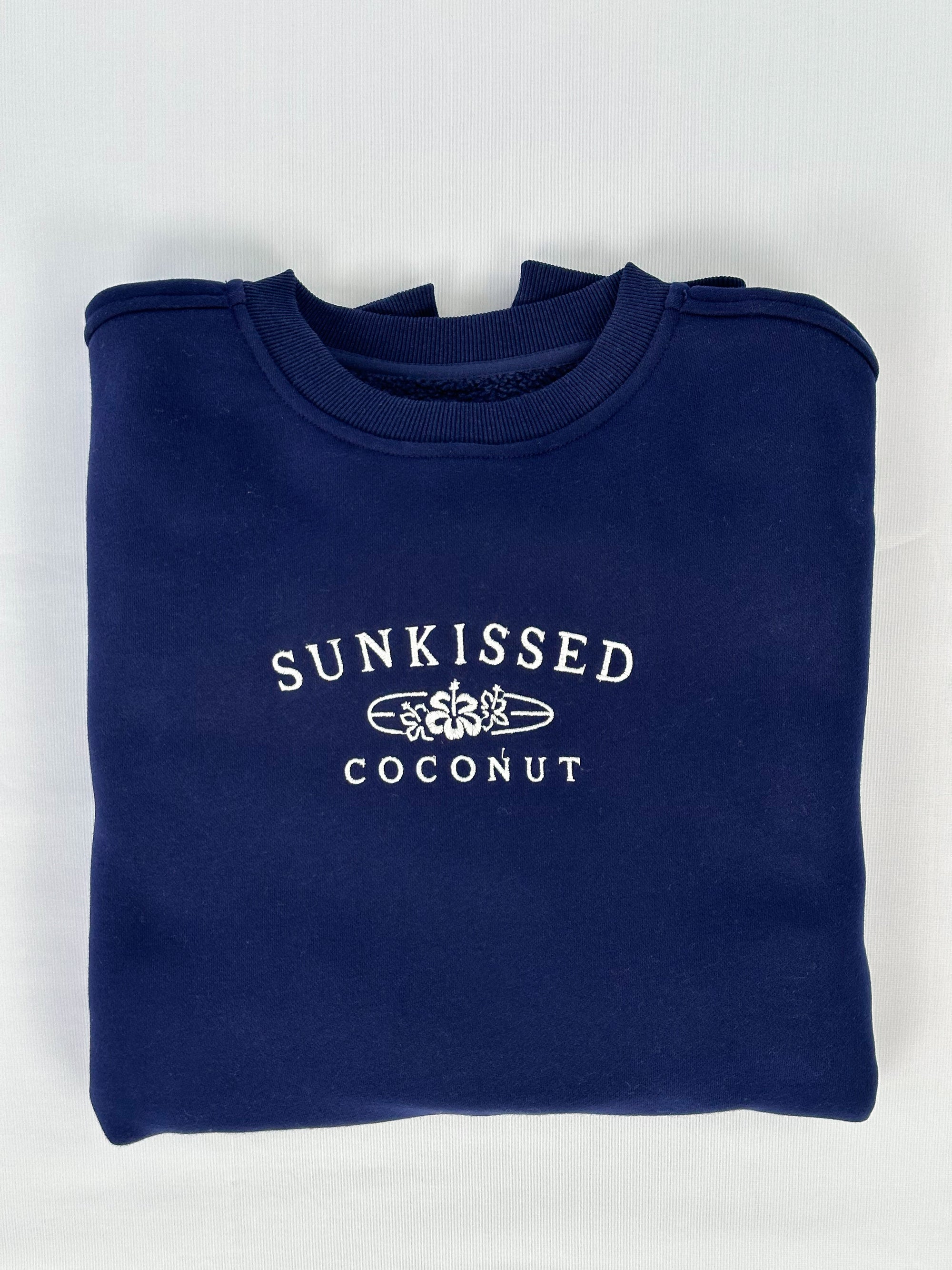 Navy Blue Sunkissedcoconut Logo Embroider Sweatshirt