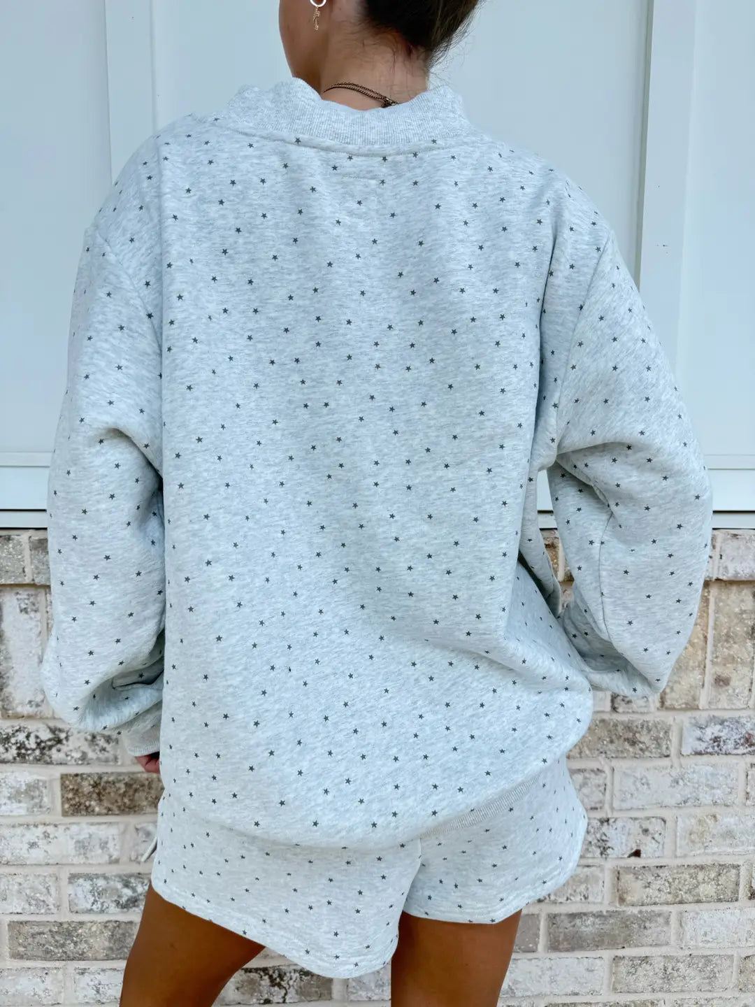 Starlight Printed Mockneck Sweatshirt With Pockets