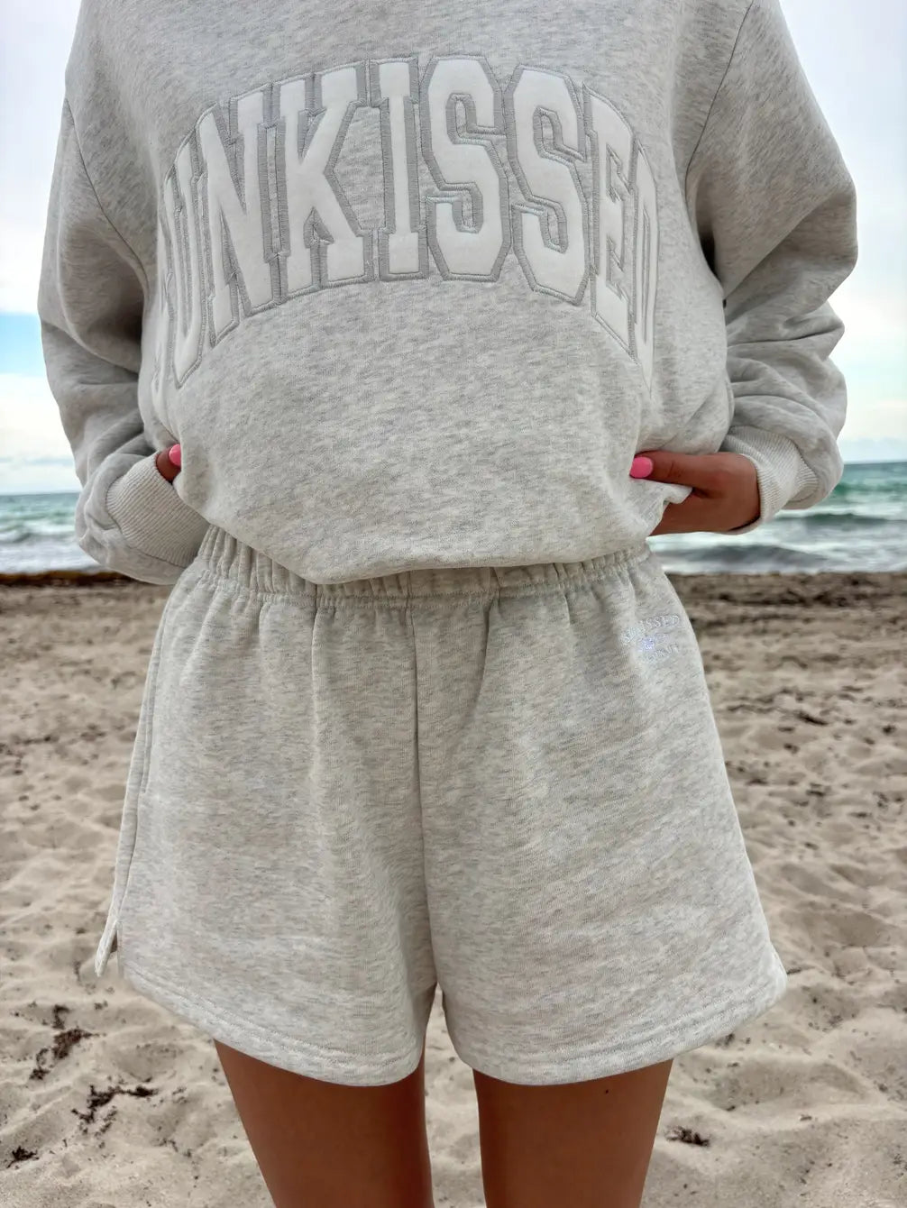 Sunkissedcoconut Embroidered Sweat Shorts 100% Cotton