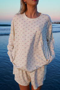 White American Flag Pajama Pattern Shorts